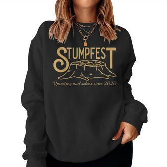 Stumpfest Uprroting Nail Salons Since 2020 Funny Dad Mom Women Crewneck Graphic Sweatshirt - Thegiftio UK