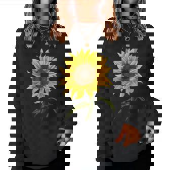 Sunflower Sunshine Floral Watercolor Flower Women Sweatshirt | Mazezy