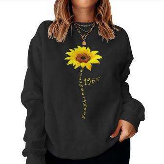 Sunshine Since 1965 56Th Birthday Gift 56 Year Old Sunflower Women Crewneck Graphic Sweatshirt - Seseable