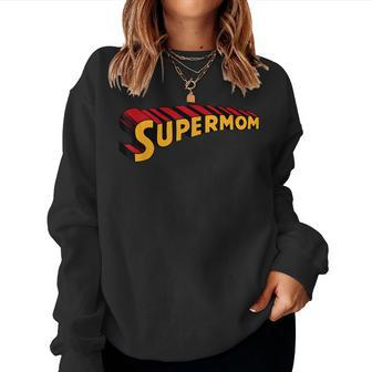 Super Mom Superhero Mom Funny Super Mom Women Crewneck Graphic Sweatshirt - Seseable