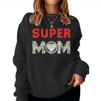 Super Mom Superheroine Mama Mother Heroine Star Sign Women Crewneck Graphic Sweatshirt - Thegiftio UK