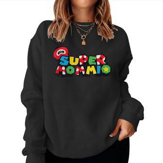 Super Mommio Funny Mommy Mother Nerdy Video Gaming Lover Women Crewneck Graphic Sweatshirt - Thegiftio UK