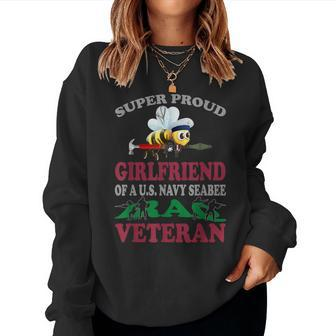 Super Proud Girlfriend Of A Us Navy Seabee Iraq Veteran Women Sweatshirt | Mazezy