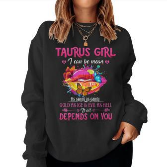 Taurus Girl Lips April May Queen Birthday Zodiac Women Sweatshirt | Mazezy