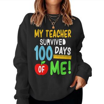 My Teacher Survived 100 Days Of Me 100 School Days Women Sweatshirt | Mazezy