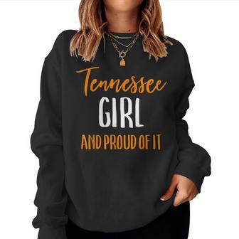 Tennessee Girl And Proud Of It Womens Football Vintage Women Crewneck Graphic Sweatshirt - Seseable