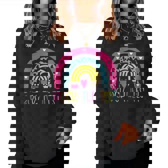 Test Day Rock The Test Teacher Testing Day Rainbow Teacher Women Sweatshirt | Mazezy