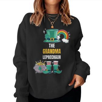 The Grandma Lebrechaun St Patricks Day Matching Women Crewneck Graphic Sweatshirt - Seseable