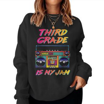 Third Grade Teacher Retro 80S 90S Back To School Women Crewneck Graphic Sweatshirt - Seseable