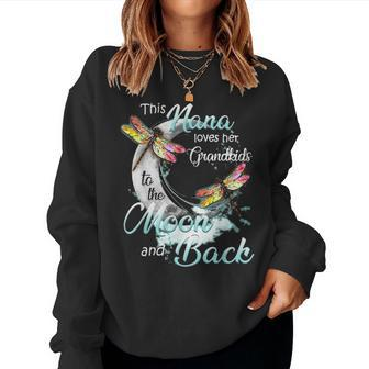 This Nana Lover Her Grandkids To The Moon And Back Women Crewneck Graphic Sweatshirt - Seseable