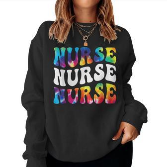 Tie Dye Nurse Registered Trendy 2023 Nursing Women Sweatshirt | Mazezy
