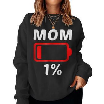 Tired Mom Low Battery Tshirt Women Women Sweatshirt | Mazezy CA