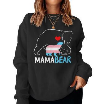 Trans Mama Bear Proud Mom Rainbow Transgender Women Sweatshirt | Mazezy