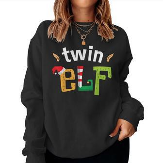 Twin Elf Brother Sister Elves Squad Matching Family Women Sweatshirt | Mazezy