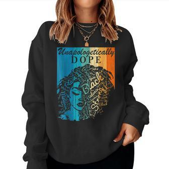 Unapologetically Dope Afro African American Black Women Bae V3 Women Crewneck Graphic Sweatshirt - Seseable
