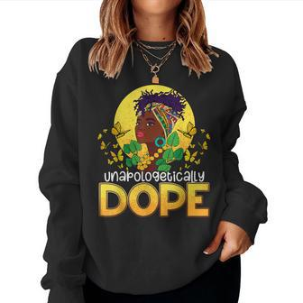 Unapologetically Dope Butterfly Black Queen Locd Cornrows Women Crewneck Graphic Sweatshirt - Seseable