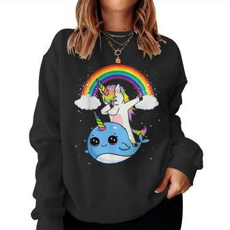Unicorn Narwhal Rainbow Best Friends Unicorn Squad Women Sweatshirt | Mazezy