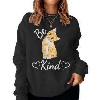 Unity Day Orange Cat Anti Bullying Be Kind Women Sweatshirt | Mazezy