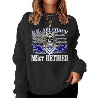 Us Air Force Retired American Flag Retirement Mom Dad Women Sweatshirt | Mazezy