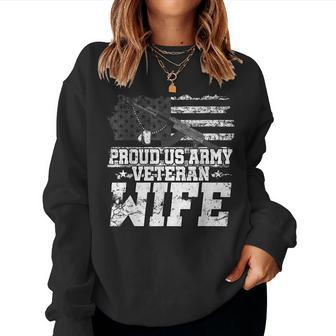 Us Army Veteran Proud Us Army Veteran Wife Women Sweatshirt | Mazezy