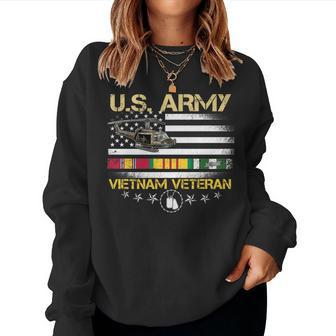 Us Army Vietnam Veteran Usa Flag Vietnam Vet Flag Men Women V2 Women Crewneck Graphic Sweatshirt - Seseable