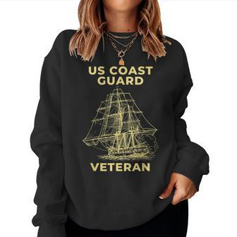 Us Coast Guard Retired Veteran Women Crewneck Graphic Sweatshirt - Seseable
