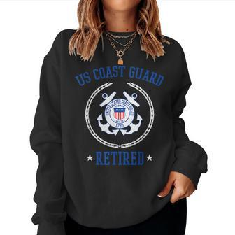 Us Coast Guard Retired Women Crewneck Graphic Sweatshirt - Seseable