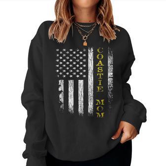 US Coast Guard Uscg Coastie Mom Flag Women Crewneck Graphic Sweatshirt - Seseable