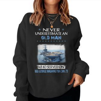 Uss George Washington Cvn-73 Veterans Day Christmas Women Crewneck Graphic Sweatshirt - Seseable