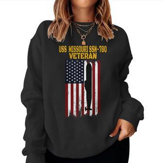 Uss Missouri Ssn-780 Submarine Veterans Day Fathers Day Women Crewneck Graphic Sweatshirt - Seseable
