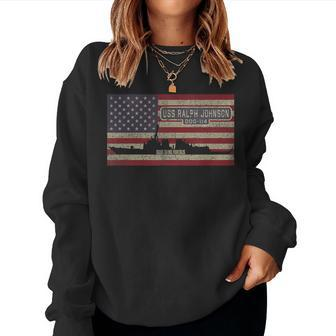 Uss Ralph Johnson Ddg114 Guided Missile Destroyer Usa Flag Women Sweatshirt | Mazezy