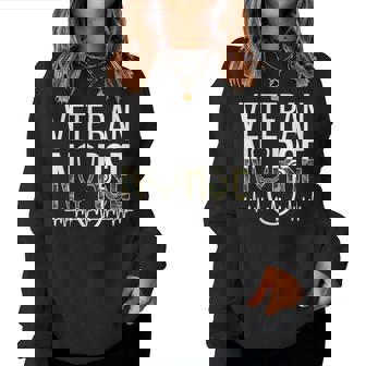 Veteran Nursing Heartbeat Veteran Nurse V2 Women Crewneck Graphic Sweatshirt - Seseable
