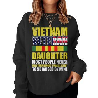 Vietnam Veterans Daughter Veterans Day Patriotic American Women Crewneck Graphic Sweatshirt - Seseable