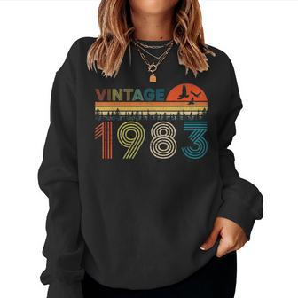 Vintage 1983 40 Years Old 40Th Birthday Gifts For Men Women Women Crewneck Graphic Sweatshirt - Seseable