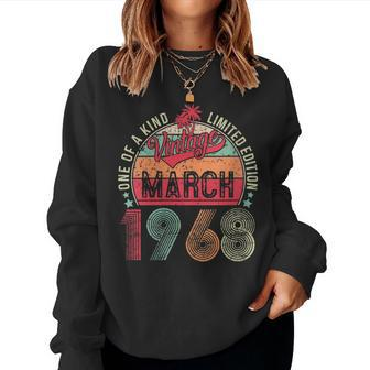 Womens Vintage 55 Year Old March 1968 Limited Edition 55Th Birthday Women Sweatshirt | Mazezy