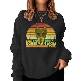 Vintage Best Doberman Mom Ever Dog Mommy Mother Women Sweatshirt | Mazezy