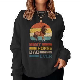 Vintage Best Horse Dad Ever Animals Lover Women Sweatshirt | Mazezy