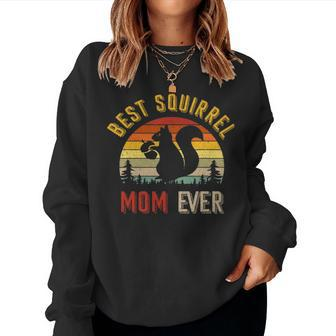 Vintage Best Squirrel Mom Ever Mothers Day Women Crewneck Graphic Sweatshirt - Seseable