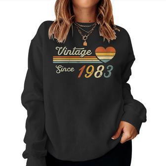 Womens Vintage Born In 1983 Birthday Ladies Women Sweatshirt | Mazezy