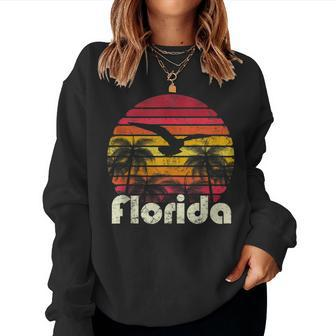 Vintage Retro Florida Beach Sun 70S 80S Style Gift Mom Dad Women Crewneck Graphic Sweatshirt - Seseable