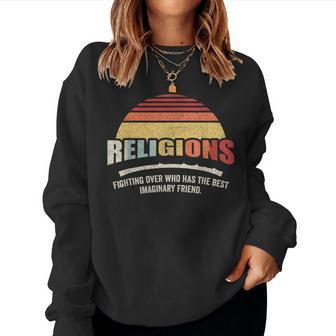 Vintage Retro Religions Sarcastic Def For Atheist Science Women Sweatshirt | Mazezy
