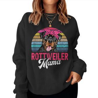 Vintage Rottweiler Mama Dog Mom Women Crewneck Graphic Sweatshirt - Thegiftio UK
