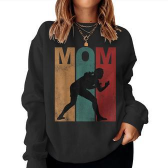 Vintage Wrestling Mom Silhouette Mommy Mothers Day Women Crewneck Graphic Sweatshirt - Thegiftio UK