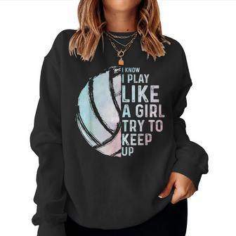 Volleyball Girls Women Youth N Sports Lovers Women Sweatshirt | Mazezy