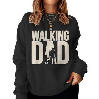 Walking Dad Father & Son Father & Daughter Best Dad Women Sweatshirt | Mazezy