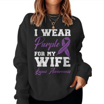 I Wear Purple For My Wife Lupus Awareness Support Squad Women Sweatshirt | Mazezy