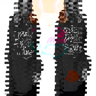 Wife Dog Mom Nurse Happy Nurse Mother Day Women Crewneck Graphic Sweatshirt - Thegiftio