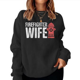Wife - Fire Department & Fire Fighter Firefighter Women Crewneck Graphic Sweatshirt - Seseable