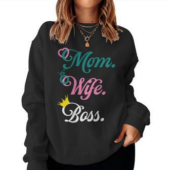 Wife Mom Boss Lady Sweatshirt | Mazezy