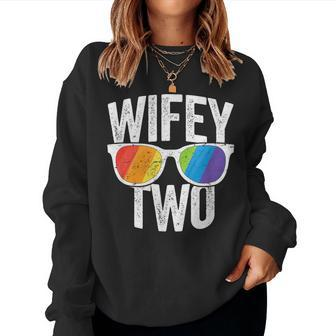 Wifey Two Lesbian Pride Lgbt Bride Couple Women Sweatshirt | Mazezy